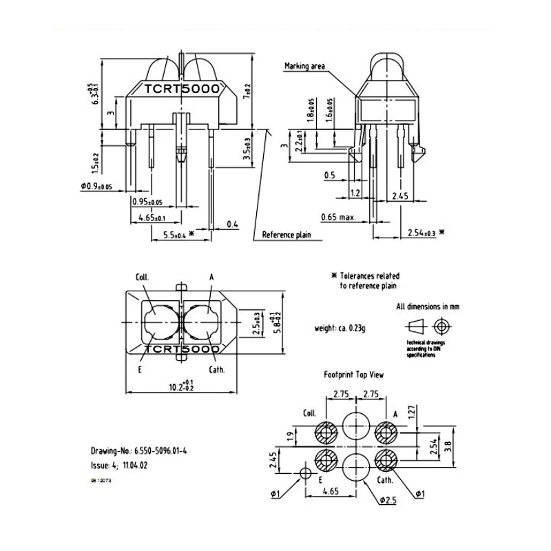 10 шт. TCRT5000L TCRT5000 светоотражающий оптический датчик инфракрасный ИК-фотоэлектрический переключатель WAVGAT