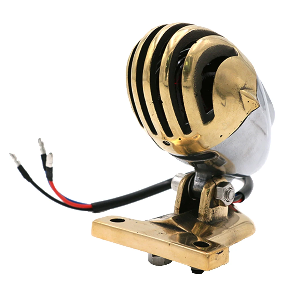 Motorcycle License Plate Lamp Turn Signal Light for Daytime Running Light Suitable for Most Vehicles, Brass 12V
