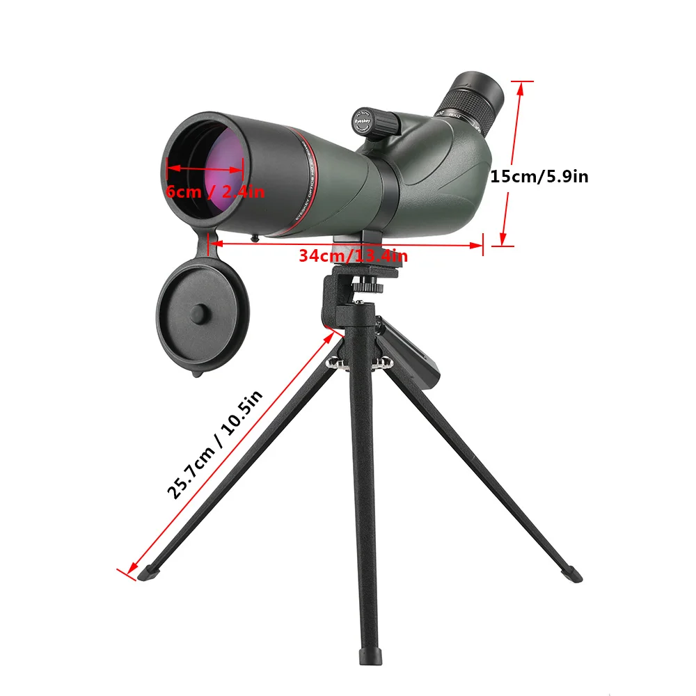Eyeskey 20-60x60 угловой зрительный прицел BaK4 водонепроницаемый Fogproof портативный дорожный монокулярный телескоп с штативом чехол для переноски
