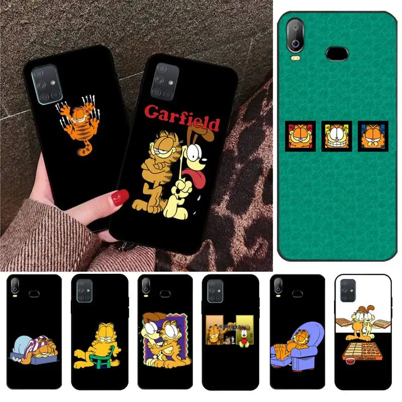 

HPCHCJHM Cartoon Garfield Cat Luxury Unique Design Phone Cover For Samsung A10 A20 A30 A40 A50 A70 A71 A51 A6 A8 2018