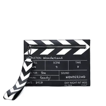 

Fashion Movie Prop Design Pu Leather Casual Black & White Women's Clutch Bag Envelope Bag Shoulder Bag Crossbody Messener Bag