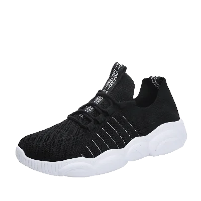 Black TaoBo New Casual Shoes Men Breathable Fly Woven Shoes Mesh Shoes Sneakers Breathable Lightweight Movement Shoes - Color: Black