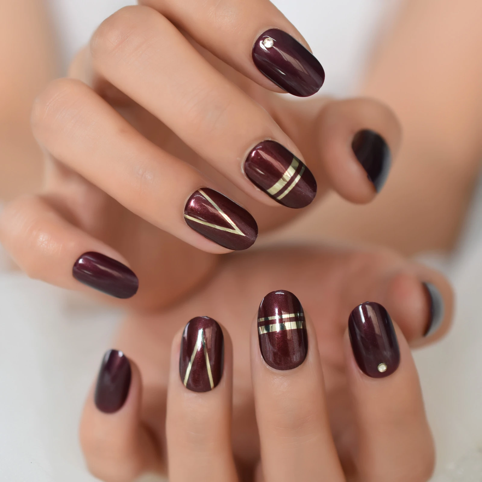 Short Glossy Oval Dark Red Press On Nails Full Cover Acrylic False Nail Art Tips With Adhesive Sticker For Women False Nails Aliexpress Short Glossy Oval Dark Red Press On Nails Full Cover Acrylic False Nail Art Tips With Adhesive Sticker For Women False Nails Aliexpress