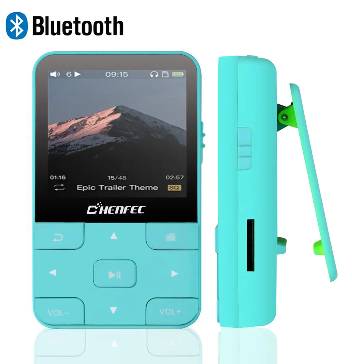 MP3-плеер с зажимом Bluetooth 4,0, музыкальный плеер без потерь, 16 ГБ, с шагомером, fm-радио, поддержка TF карты+ повязка на руку
