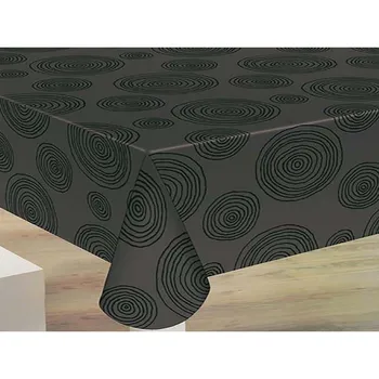 

Tablecloth Rubber "Rubber tec" with stamping fashion black over fund charcoal drawings. Composition 100% PVC