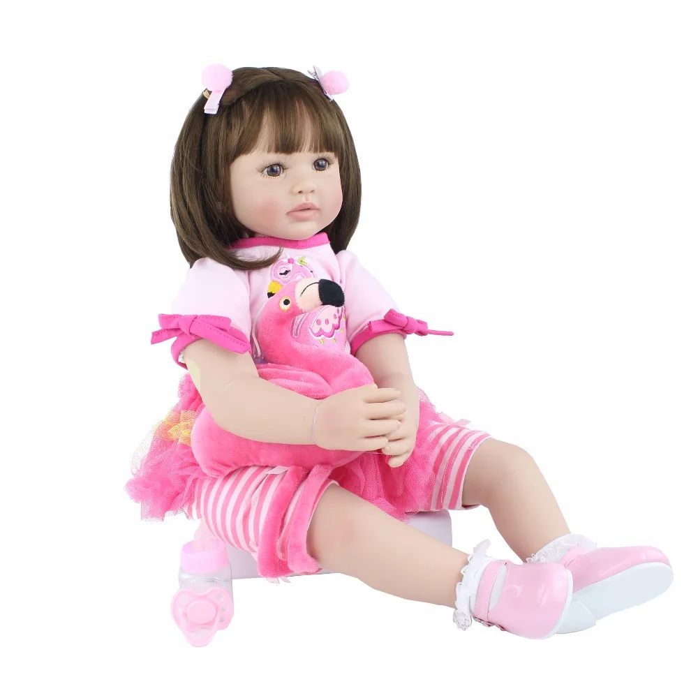 60 см силиконовая кукла-реборн для малышей, игрушки 24 дюйма, виниловая принцесса, младенцы, живая девочка, детский игровой дом, игрушка, нарядная Подарочная Рождественская кукла