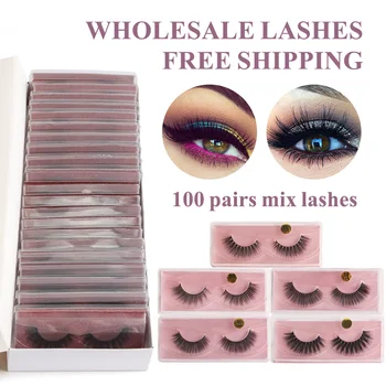 

10/20/30/50/100 pcs 3d Mink Lashes Wholesale Natural Volume Mink Eyelashes Wholesale False Eyelashes Makeup Fake Lashes