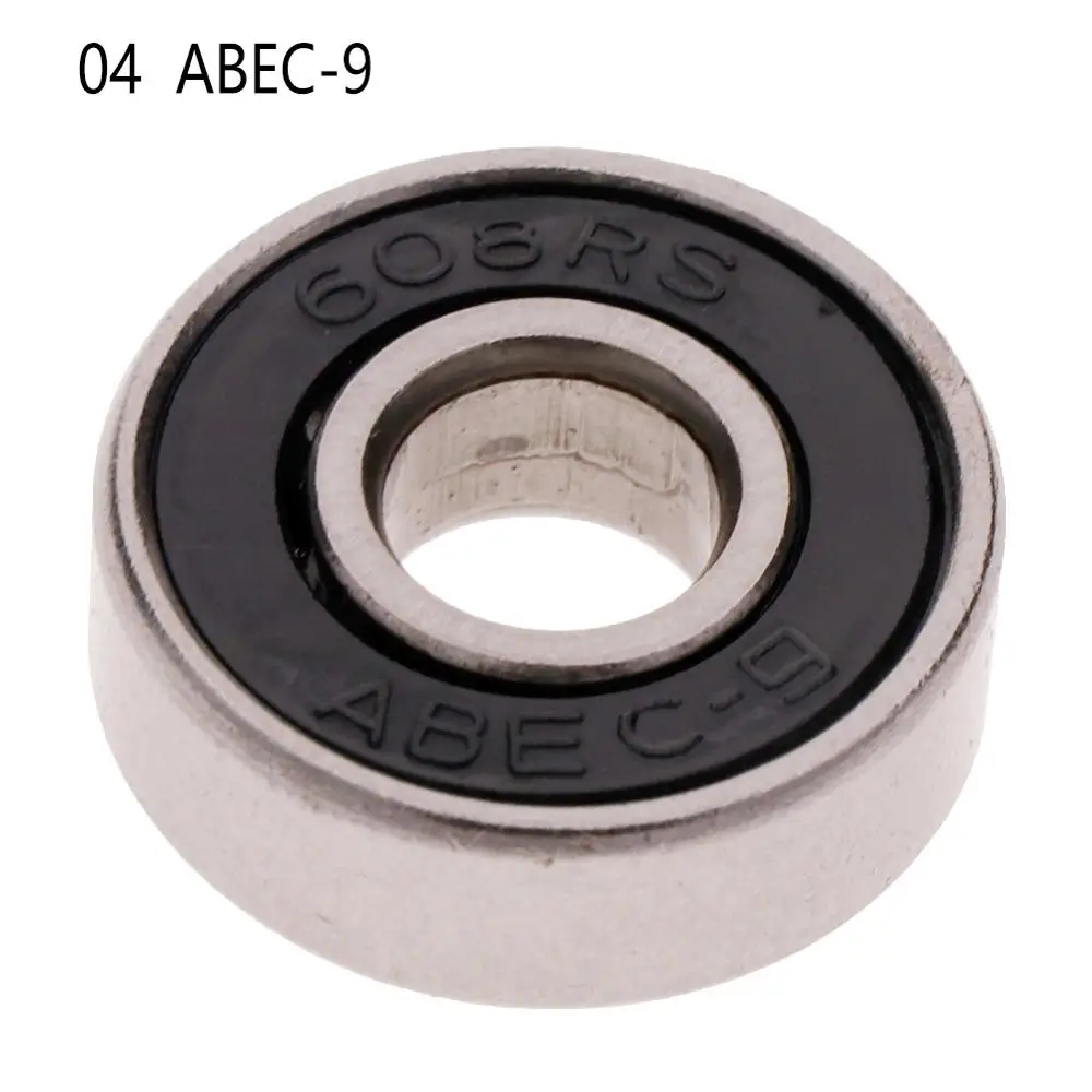 1 шт. роликовые коньки скейтборд шариковый подшипник колеса ABEC-7/9 608 RS 2RSe скейтборд подшипник аксессуары - Цвет: ABEC-9 Black