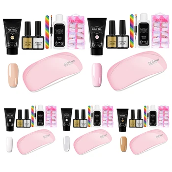 

8Pcs/Set Nail Extension Extension Kit Uv Led Lamp Nail Builder Gel Varnish Polish Polygel Quick Nail Extension Hard Gel Solution