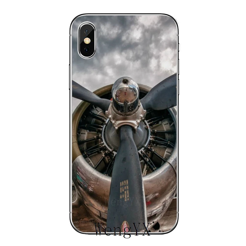 Винтажный самолет двигатель самолет закат для iPhone XR X XS Max 8 7 6s 6 plus SE 5s 5c 5 iPod Touch аксессуары чехол для телефона - Цвет: Plane-Engine-A-08