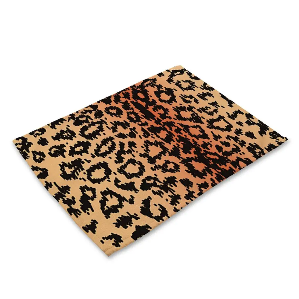 1 шт. леопардовая Змеиная Кожа Зебра Тигр шаблон коврик Павлин перо бирдекели коврики для обеденного стола Kitch аксессуары - Цвет: 4