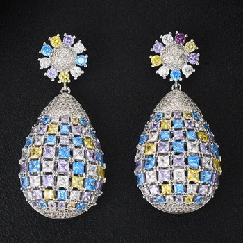 

GODKI 2020 Trendy Design Statement Waterdrop Shiny Earring Jewelry for Women Top Clear Cubic Zirconia Bridal Wedding Jewelry