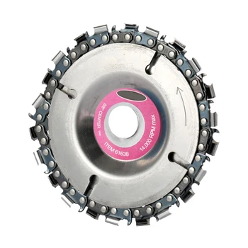 

4 Inch Grinder Chain Disc Sculpting Tool 22 Tooth Wood Carving Disc Chain Saw For 100/115mm Angle Grinder Woodworking Saw Blade