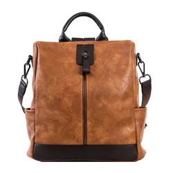 Винтажный женский рюкзак Brwon высокого качества, многофункциональный рюкзак для женщин, большая сумка для книг, противоугонная дорожная