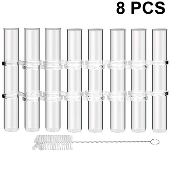 

1 Set 18x3cm Transparent Hydroponic Glass Tube Vase Flower Arranging Container Hydroponic Flower Household Decoration White A50