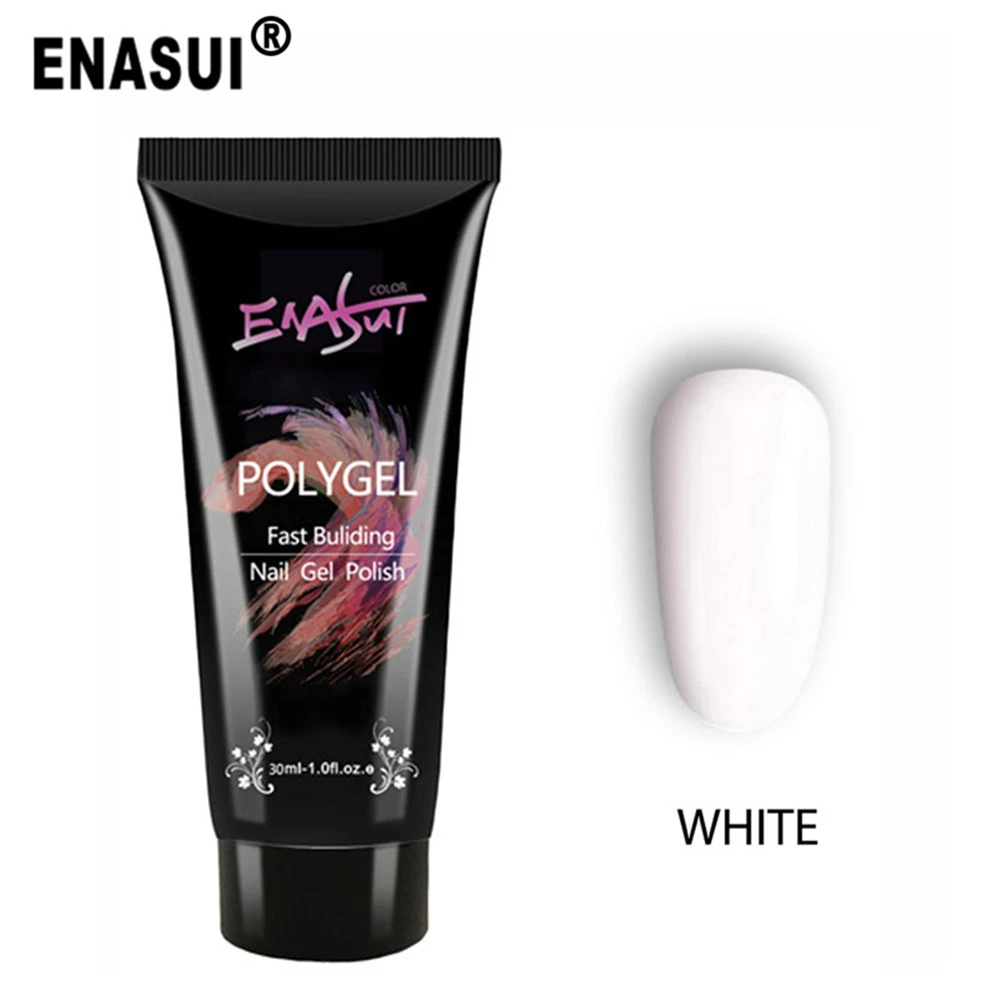 white ENASUI все-в-одном набор для французского маникюра для наращивания ногтей полигелевый набор для наращивания с полигелевыми инструментами - Цвет: white
