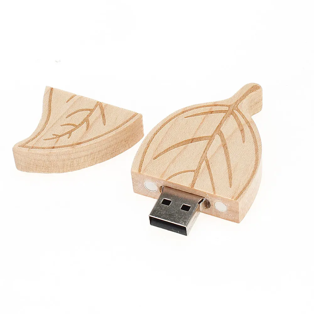 

new Natural wood leaf usb memory stick 128gb USB flash drive 4G 8GB pendrive 16GB pen drive 32GB 64GB wedding gift free shipping