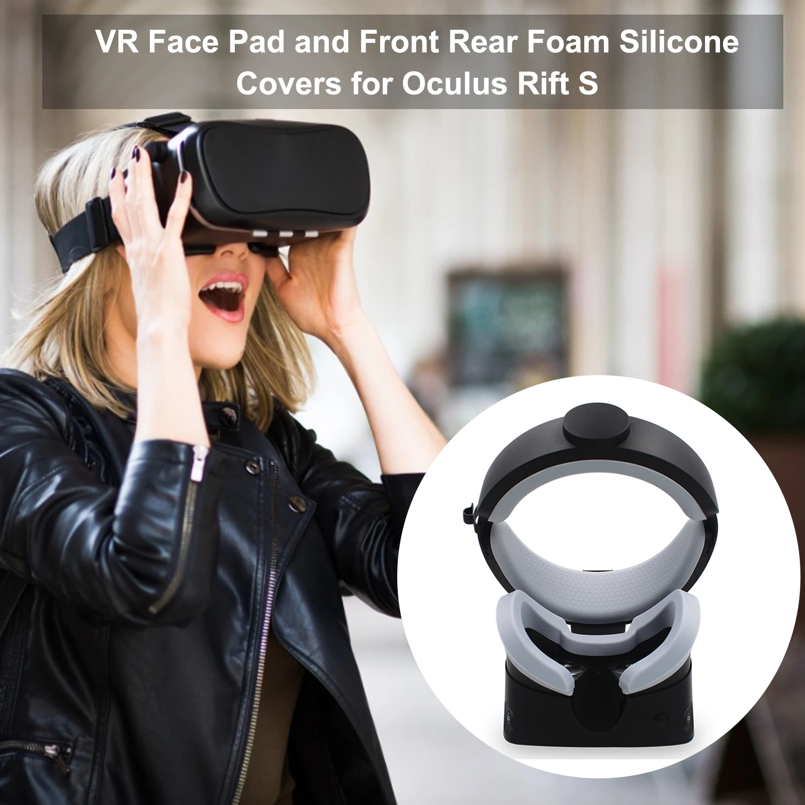 3 In1 VR Face Pad &Front Rear Foam Silicone Covers For Oculus Rift S VR Glasses Eye Mask Face Mask Skin Rift S Accessories HOT!