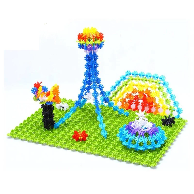 

100x Building Block Assembly construction game Toy Snowflake for Baby Child Educational toy