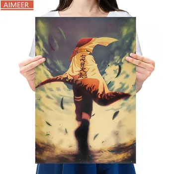 

AIMEER Naruto anime character Uzumaki Naruto retro kraft paper poster.Unexpected first ninja,orange Naruto decor wall sticker