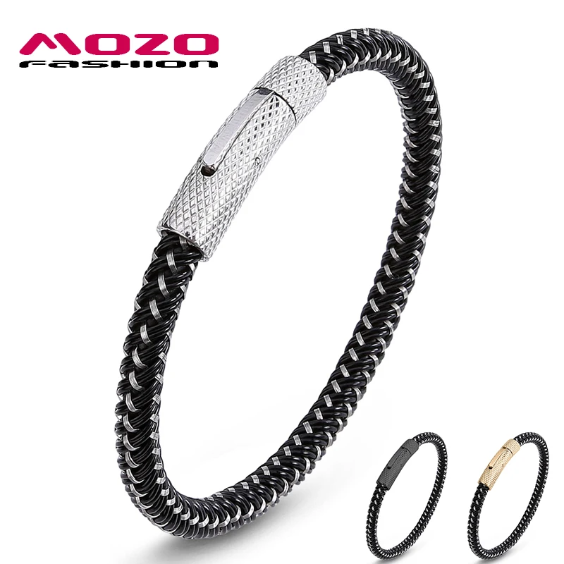 Mozo Fashion классический Для мужчин браслеты с подвесками Браслеты Черный Плетеный веревочный браслет простые Стиль панк Для женщин ювелирные подарки 3 цвета 606