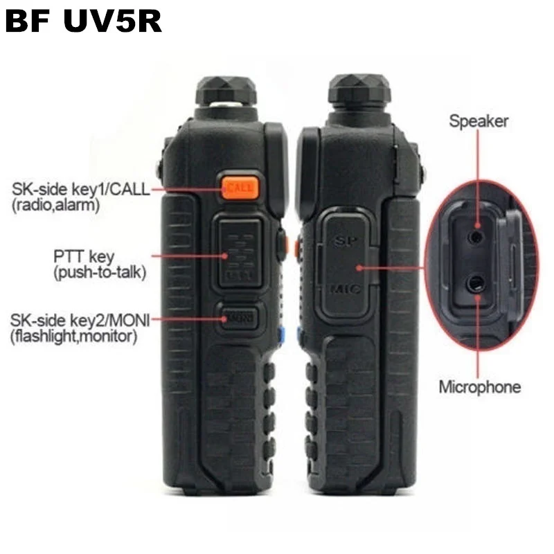 BaoFeng-UV-5R Plus двухстороннее радио Walkie Talkie 5 Вт 128CH VHF UHF двухдиапазонный(Бесплатные подарки: ручной микрофон и наушники микрофон/гарнитура