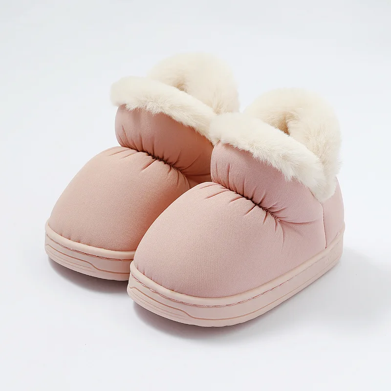Детские тапочки; модная обувь для мальчика и девочки; пуховая куртка; теплая зимняя домашняя обувь; плюшевый сад; Русский стиль