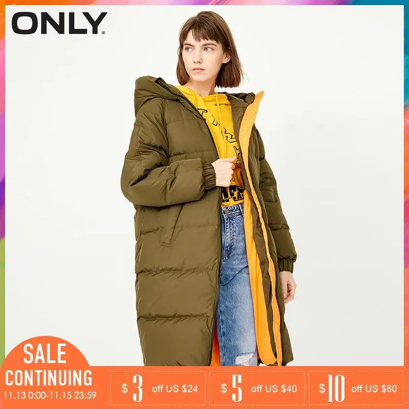 Только бренд новый белый утиный пух Зимняя мода Сладкий Свободный с капюшоном