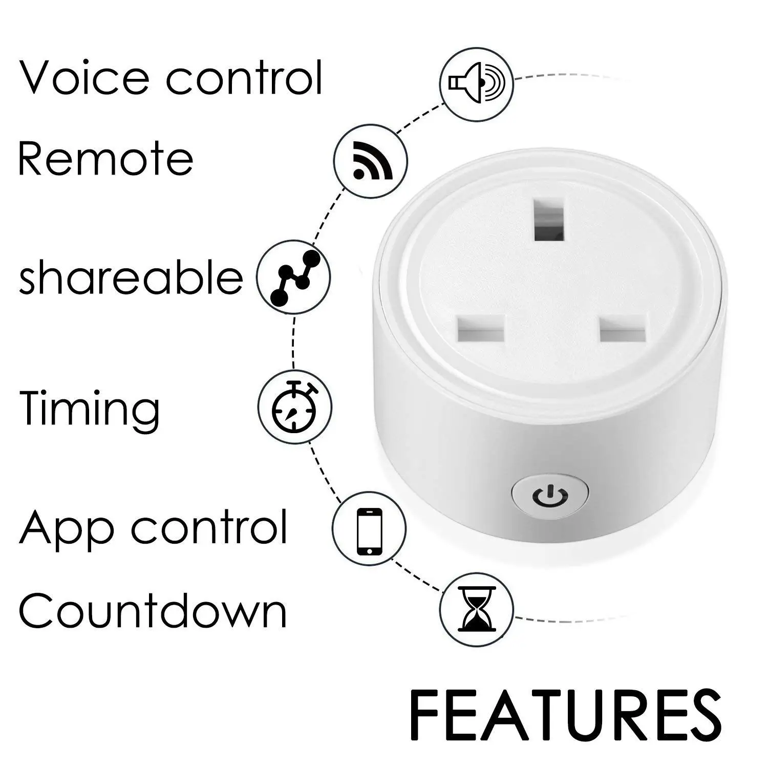 Умная мини-Розетка WiFi работает с Amazon Alexa Google Assistant пульт дистанционного управления, таймер, вилка, умная розетка, без концентратора, Requir