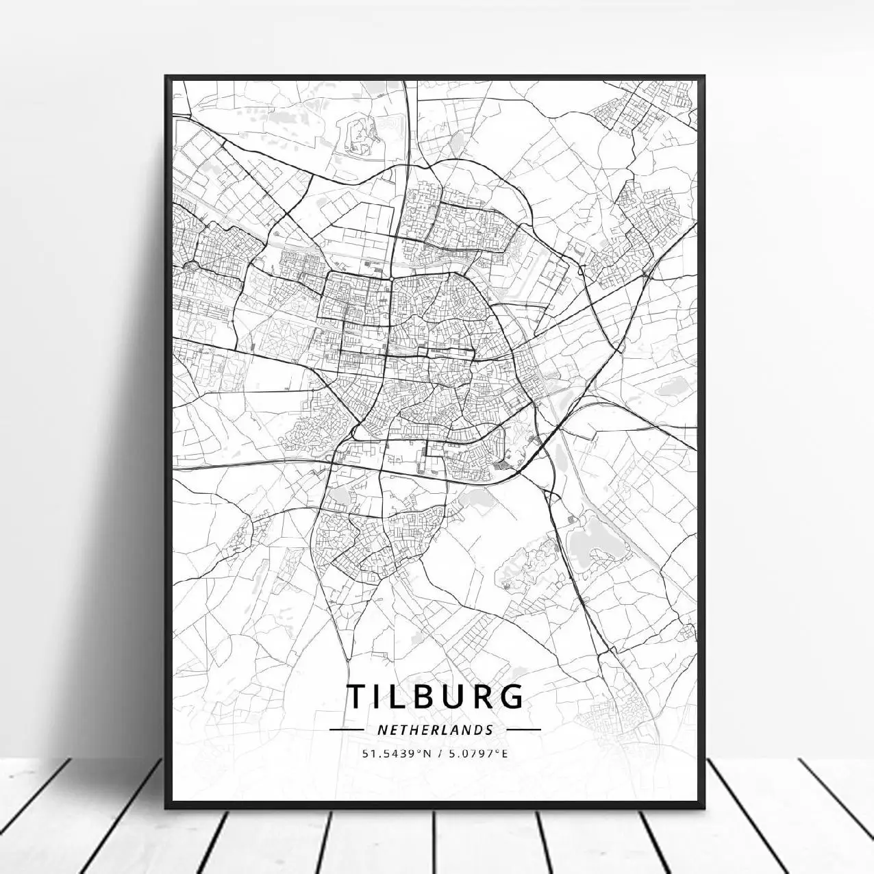 Постер Zoetermeer Tollebeek Venlo Enschede harmegen Tilburg Deventer с картой Нидерландов | Дом и сад