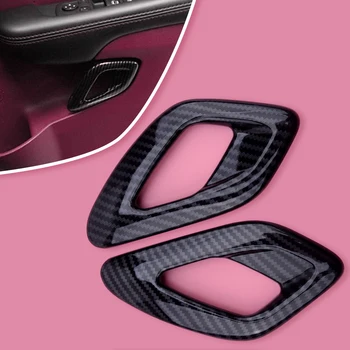 

2pcs Carbon Fiber Style Inner Door Handle Cover Trim Frame Styling Fit For Dodge Challenger 2015 2016 2017 2018 2019