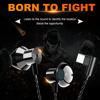 

5 pcs Stereo Bass Headphone In-Ear 3.5MM Type C Wired Earphones Metal HIFI Earpiece with MIC for Xiaomi Samsung Huawei Phones