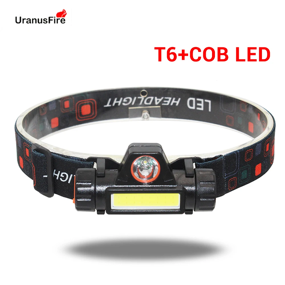 

Waterproof LED Headlight Lamp T6 COB Work Light Built-in 18650 Battery Powerful Fishing Camping Headlamp Flashlight Torch