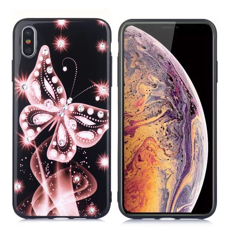 Для iPhone 11 чехол Bling Флаш Алмазный Стиль с блестками, украшенные бабочками; для iPhone чехол для телефона 8s фотоаппаратов моментальной печати 7s 6s