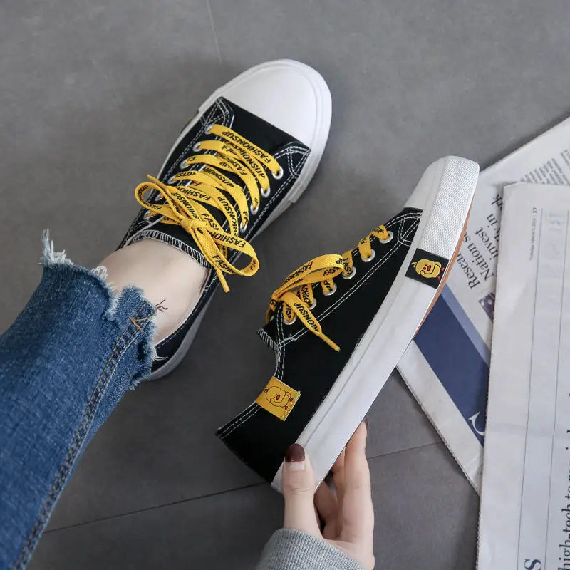 

Small Yellow Duck Canvas Shoes Women's 2019 Spring Students Versatile Korean-style Casual Cloth Shoes Network Red New Style Douy
