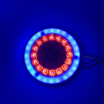

2Pcs Brand New 24V 56LED Round Tail Light 4 Color High-brightness Light Guide Taillight For Car Truck Trailer