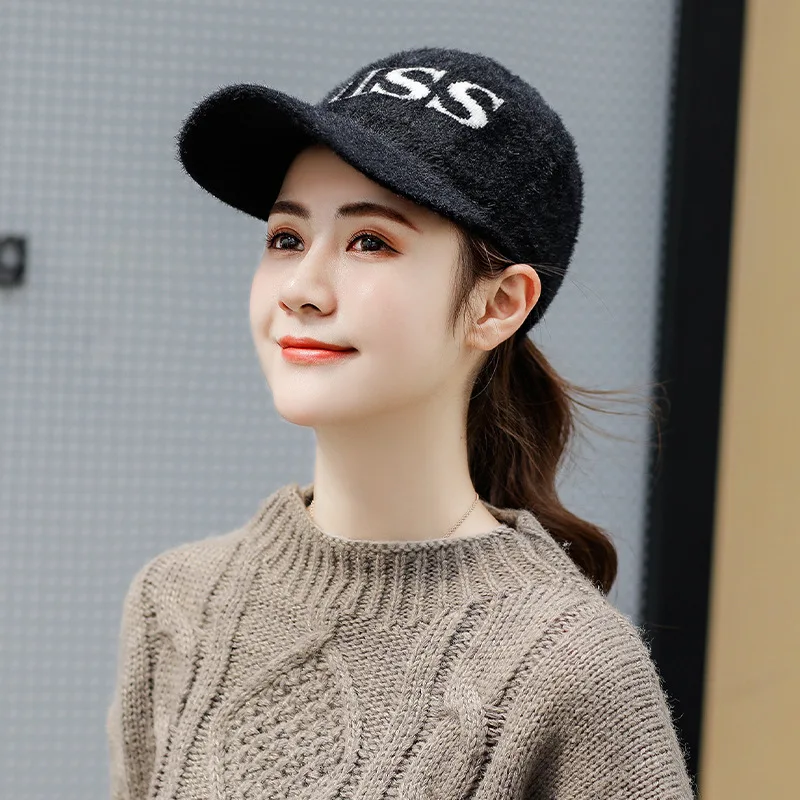 PEIKONG neutral fashion feminine embroidered letter S plain baseball