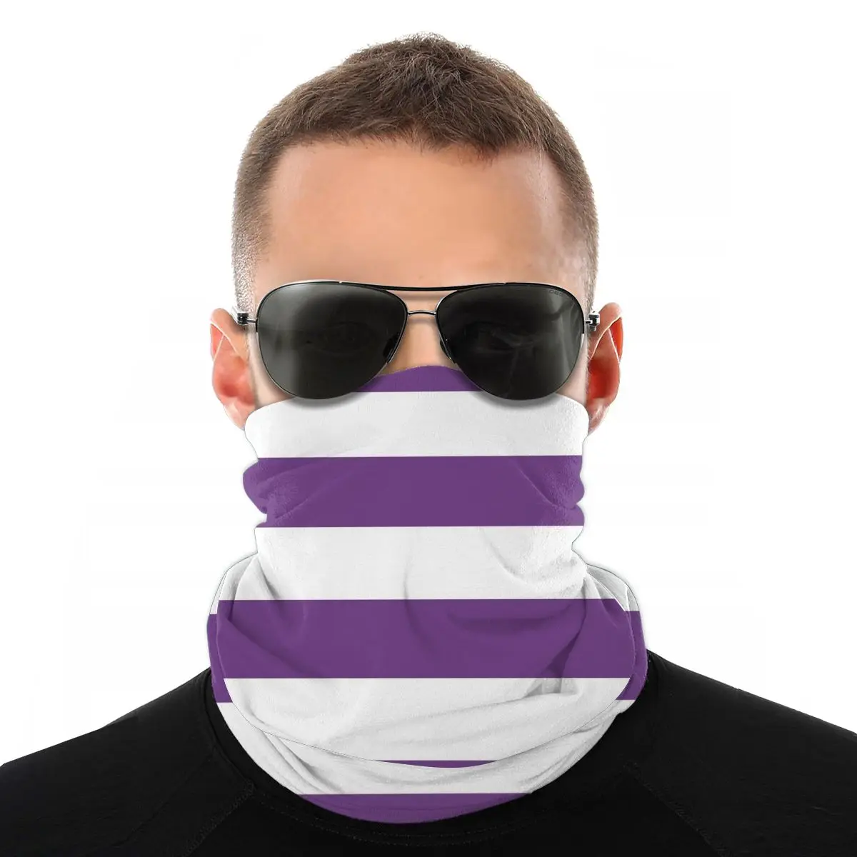 mens dress scarf Purple And White Stripes Scarves Half Face Mask Men Women Fashion Tube Scarf Seamless Bandana Polyester Headband Outdoor Hiking mens infinity scarf Scarves