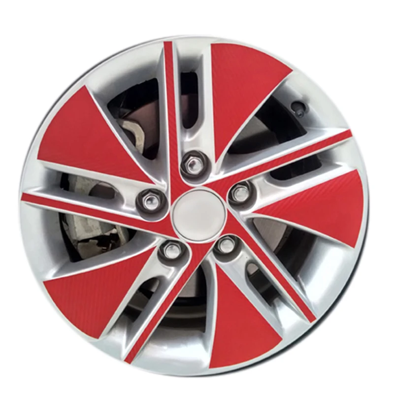 

Car Wheel Tire Carbon Fiber Decorative Sticker For Toyota New Corolla 2014 Auto Parts Red