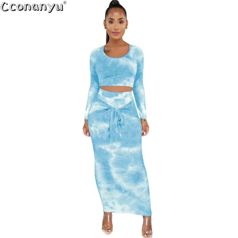 

Women Print 2 Piece Skirt Suit Women Full Sleeve Crop Top And Skirt Bodycon Sweet Two Piece Sets Womens Outfits