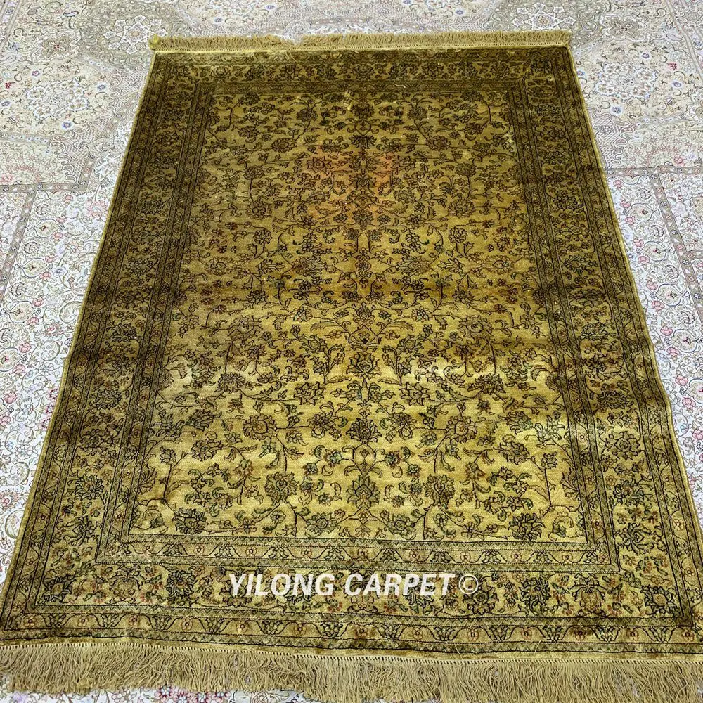 YILONG 4'x6' традиционный Тебриз шелковый ковер элегантный гостиная антикварные ковры для продажи(LH1013B