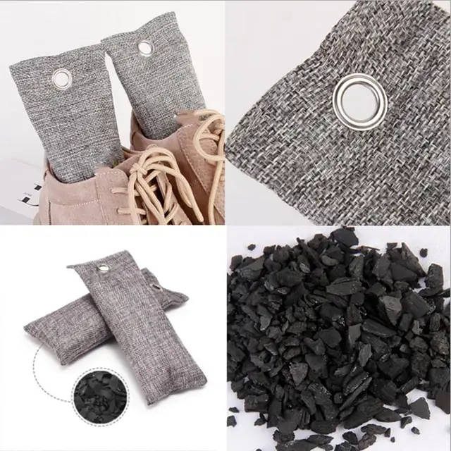 Autó Dezodor Bambusz Faszén Táska Légtisztító Aktivált Szénzsák Nedvesség-Felszívó - Image 6
