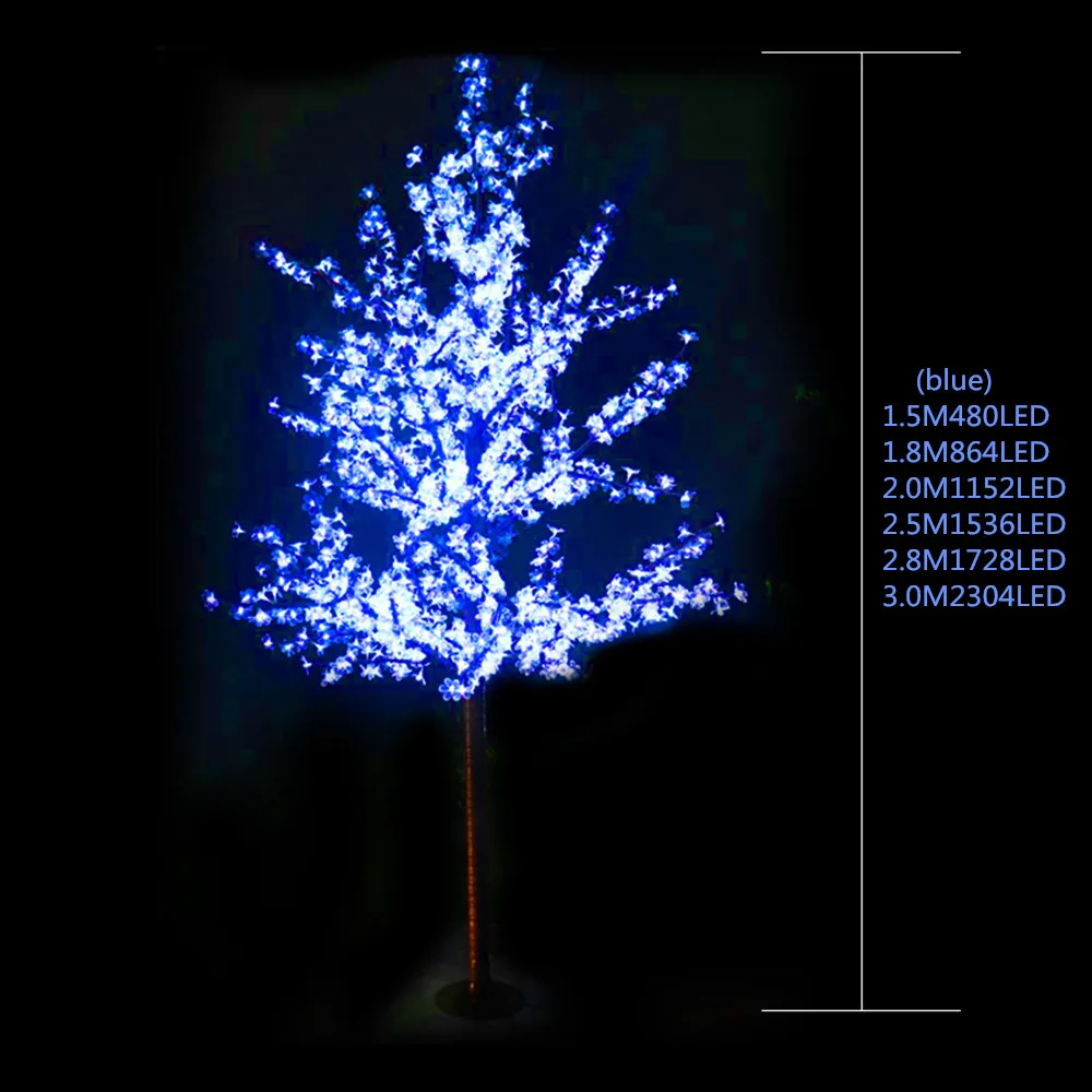 4 2M 6.5ft Height LED Artificial Cherry Blossom Trees Christmas Light 1152pcs LED Bulbs 110 220VAC Rainproof fairy garden decor - Цвет: 4