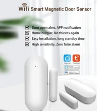 Tuya – capteur d'ouverture de porte, détecteur d'ouverture et fermeture de porte, wi fi, pour maison intelligente, fenêtre, application Smart Life, économie d'énergie, alerte de sécurité pour la maison