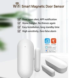 Tuya Smart Home WiFi Door Alarm Sensor Door Open Closed Detector Smart Life APP Window Energy Saving Home Security Alert