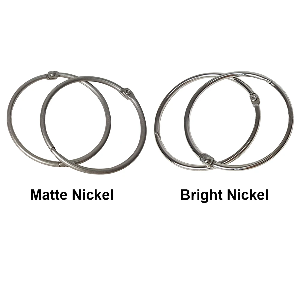 12 PCs Office Rustproof Glide Shower Curtain Rings Nickel Plated Loose Leaf Hanging Home Keychain Hinged School Bathroom Book