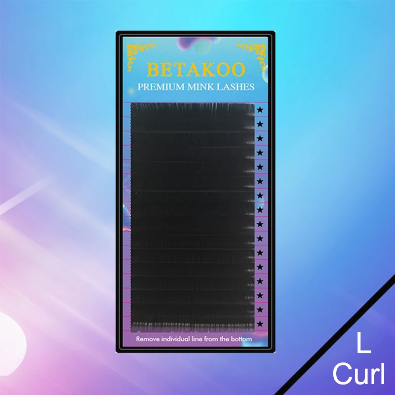 

BETAKOO 16rows L curl matte Eyelash Extension Individual Faux Mink Eyelash soft False eyelashes whole sale lashes