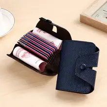 Мужчины и женщины многофункциональный орган карты Чехол посылка сплошной цвет крест-зерна держатель для банковской кредитной карты унисекс портмоне