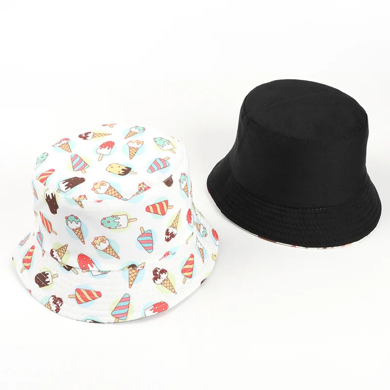 LDSLYJR Cotton Ice Cream Cake Print Bucket Hat Fisherman Hat Outdoor Travel Hat Sun Cap Hats for Men and Women 296 5