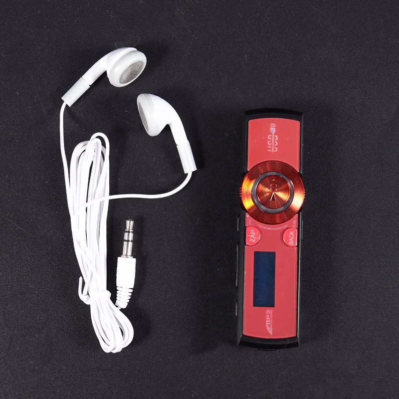 Lcd USB MP3-плеер FM радио плеер Поддержка 16 Гб Micro SD/TF карта с наушниками красный